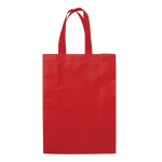 Grote matte gelamineerde non-woven tas met handvatten 105 g/m2 kleur rood tweede weergave