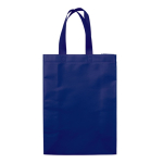 Grote matte gelamineerde non-woven tas met handvatten 105 g/m2 kleur donkerblauw tweede weergave