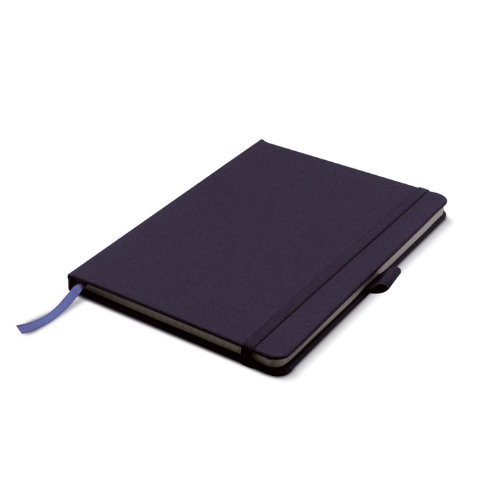 Hardcover RPET-notitieboek met elastische band en penhouder A5 kleur grijs