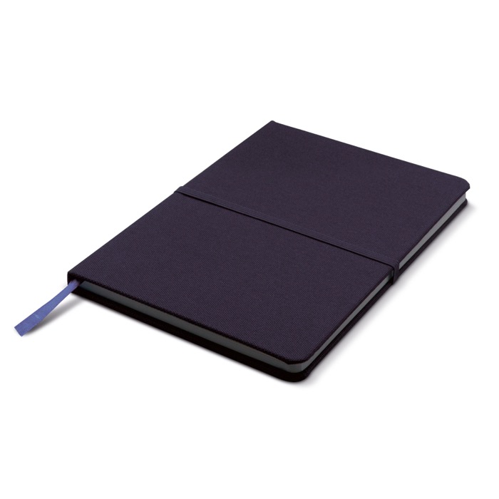 Hardcover RPET-notitieboek met horizontale elastische band A5 kleur grijs