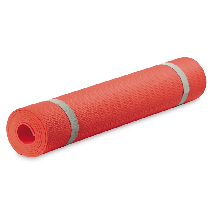 Yogamat van 4mm dikte met draagtas kleur rood tweede weergave