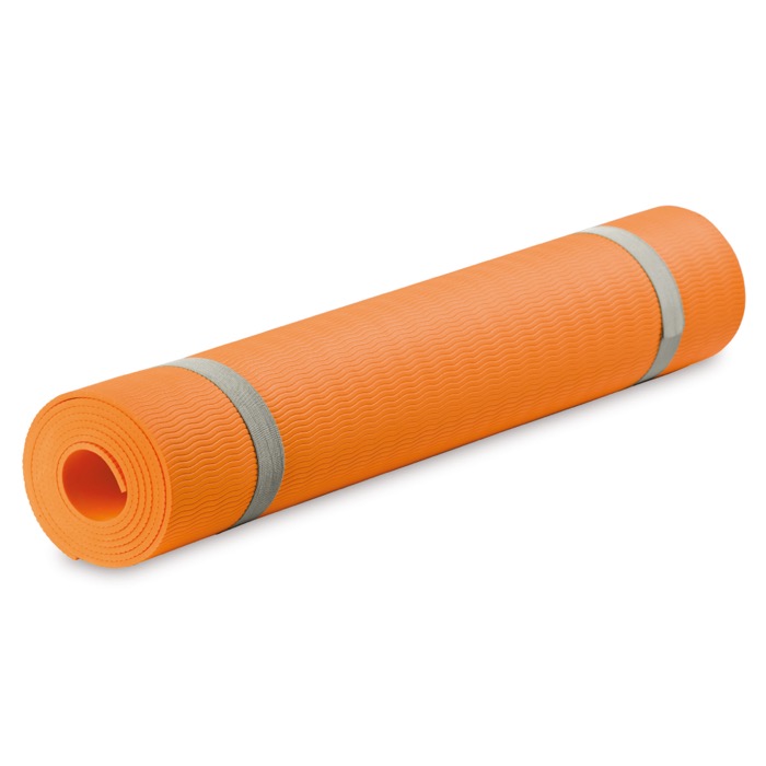 Yogamat van 4mm dikte met draagtas kleur oranje tweede weergave