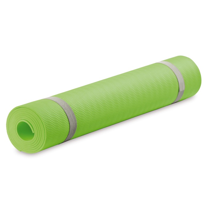 Yogamat van 4mm dikte met draagtas kleur limoen groen tweede weergave