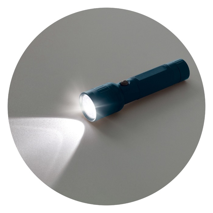 Compacte aluminium zaklamp met LED-lichten en batterijen inbegrepen kleur donkerblauw vijfde weergave