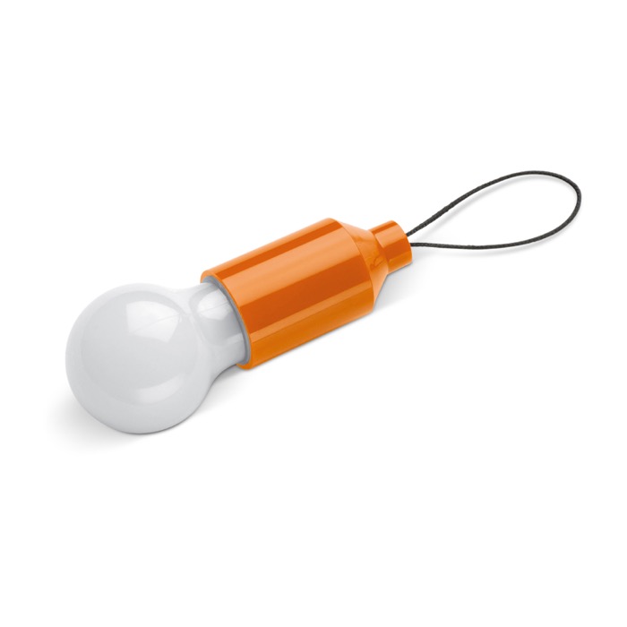 Zaklamp met 1 LED-licht en handvat voor sleutelhanger of tas kleur oranje