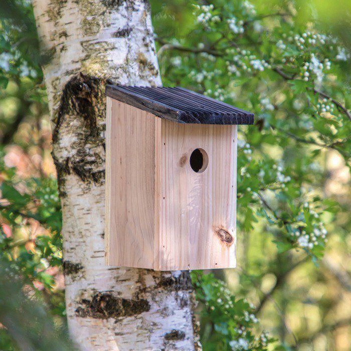 Tuinvogelhuis met 30mm opening en drainagegleuf kleur hout vijfde weergave