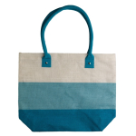 Jute tas met kleurrijk degradé ontwerp 340 g/m2 kleur blauw tweede weergave