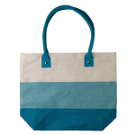 Jute tas met kleurrijk degradé ontwerp 340 g/m2 kleur blauw derde weergave