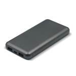 Metalen powerbank met USB-A en type C poorten 8000mAh kleur titanium