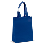 Kleine matte gelamineerde non-woven tas met handvatten 105 g/m2 kleur donkerblauw