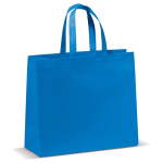 Tas van mat gelamineerd non-woven materiaal in kleuren met handvatten kleur blauw