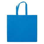 Tas van mat gelamineerd non-woven materiaal in kleuren met handvatten kleur blauw tweede weergave