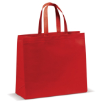 Tas van mat gelamineerd non-woven materiaal in kleuren met handvatten kleur rood