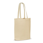 Grote katoenen tas met zijvouw OEKO-TEX 280 g/m2 kleur beige