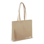 Eco tas van RPET met extra zijvouw en bijpassende handvatten 100 g/m2 kleur beige