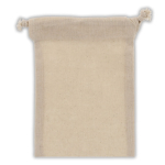 Cadeautas van katoen met OEKO-TEX certificering 10x14 cm kleur beige