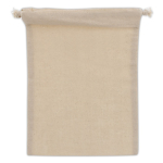 Cadeautas van katoen met OEKO-TEX certificering 15x20 cm kleur beige