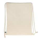 Tas met rugzakfunctie van FairTrade katoen 140 g/m2 kleur beige derde weergave