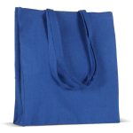 Kleine gerecyclede katoenen tas met zijvouw en handvatten 140 g/m2 kleur blauw derde weergave