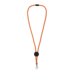 Lanyard in kleuren met metalen karabijnhaak bedrukken kleur oranje