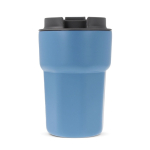 Dubbelwandige RVS takeaway beker met siliconen deksel 350ml kleur blauw vijfde weergave