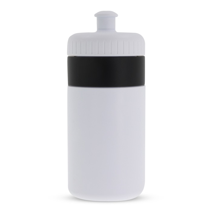 BPA-vrije sportfles met kleuraccent 500ml kleur wit/zwart