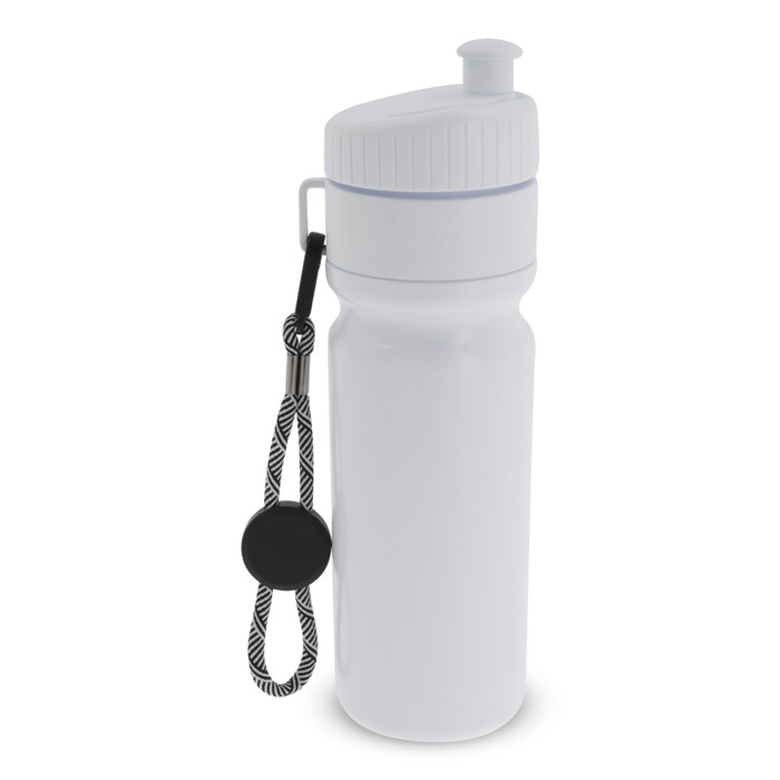 BPA-vrije sportfles met kleuraccent en riem 500ml kleur wit tweede weergave