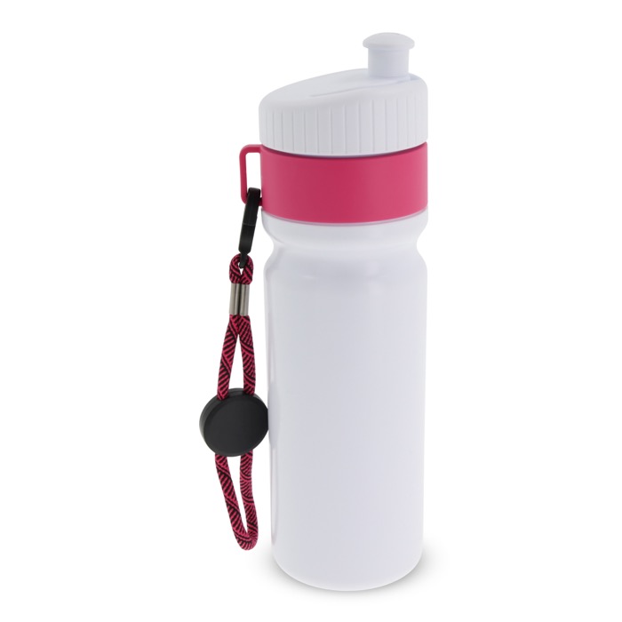 BPA-vrije sportfles met kleuraccent en riem 500ml kleur roze tweede weergave