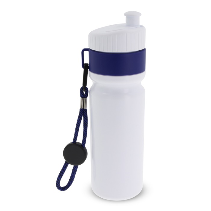 BPA-vrije sportfles met kleuraccent en riem 500ml kleur donkerblauw tweede weergave