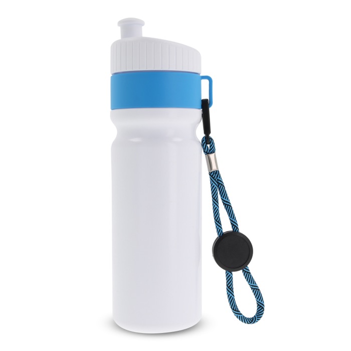 BPA-vrije sportfles met kleuraccent en riem 500ml kleur lichtblauw