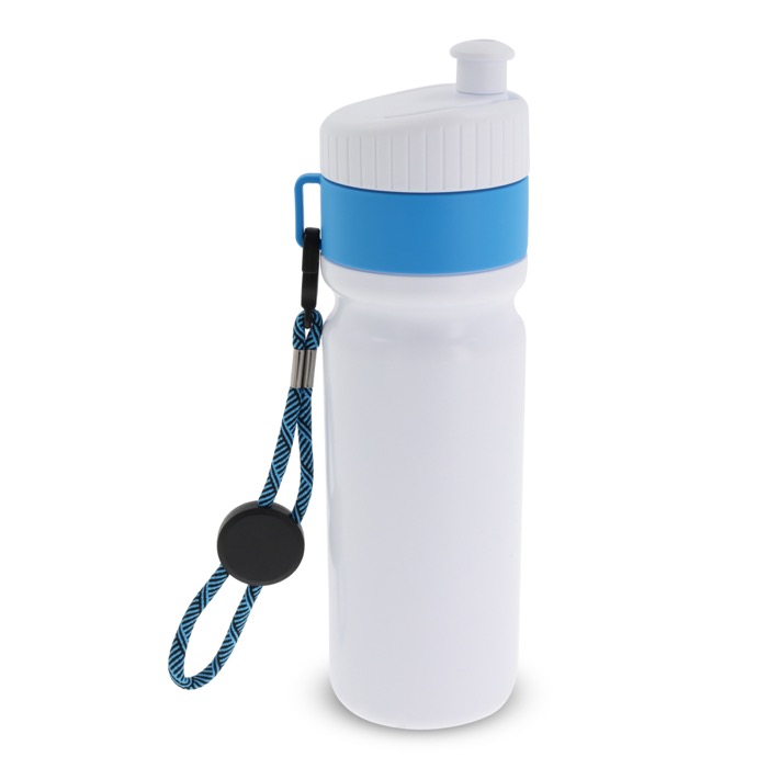 BPA-vrije sportfles met kleuraccent en riem 500ml kleur lichtblauw tweede weergave