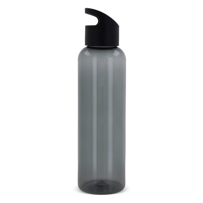 RPET fles in transparante kleuren met geometrisch handvat 600ml kleur zwart vierde weergave