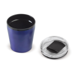 Dubbelwandige RVS beker geschikt voor koffiemachines 180ml kleur donkerblauw tweede weergave