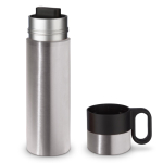 RVS thermosfles met beker en handgreep als dop 350ml kleur zilver zesde weergave