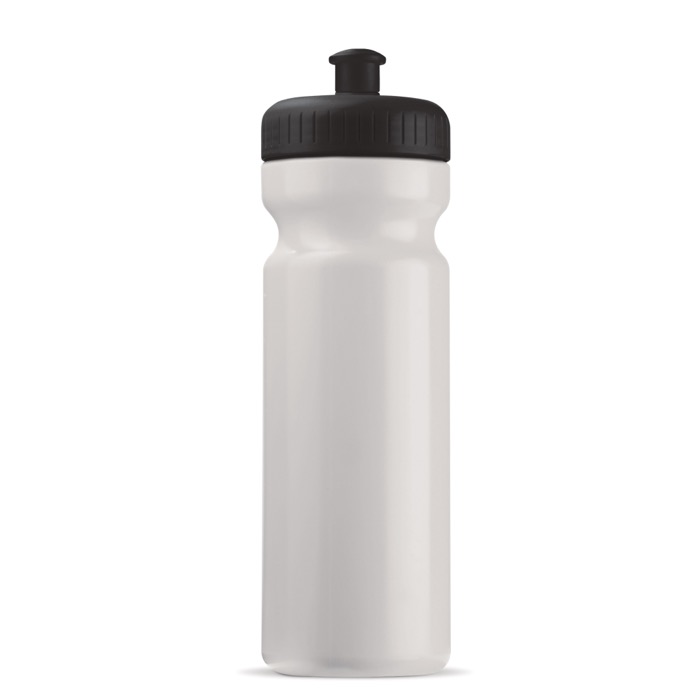 BPA-vrije 100% lekvrije sportbidon van plastic 750ml kleur wit/zwart