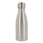 Dubbelwandige RVS fles met zilveren dop 260ml kleur zilver