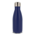 Dubbelwandige RVS fles met zilveren dop 260ml kleur donkerblauw