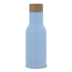 Dubbelwandige RVS fles met theezeef 340ml kleur pastel blauw