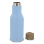 Dubbelwandige RVS fles met theezeef 340ml kleur pastel blauw tweede weergave