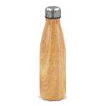 Dubbelwandige fles met temperatuurindicator op dop 500ml kleur hout