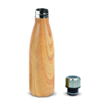 Dubbelwandige fles met temperatuurindicator op dop 500ml kleur hout tweede weergave