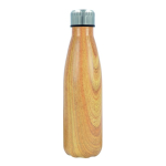 Dubbelwandige fles met temperatuurindicator op dop 500ml kleur hout derde weergave