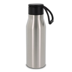 Matte RVS fles met koord 600ml kleur zilver