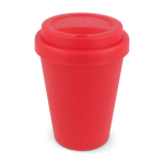 Felle kleuren herbruikbare plastic takeaway beker 250ml kleur rood