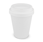 Felle kleuren herbruikbare plastic takeaway beker 250ml kleur wit