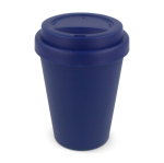 Felle kleuren herbruikbare plastic takeaway beker 250ml kleur donkerblauw