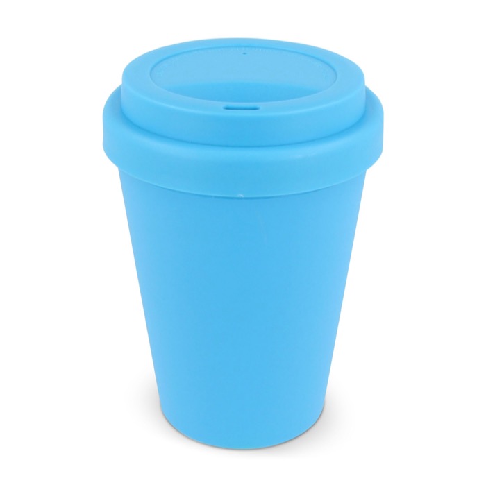 Felle kleuren herbruikbare plastic takeaway beker 250ml kleur lichtblauw