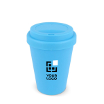 Felle kleuren herbruikbare plastic takeaway beker 250ml met afdrukgebied