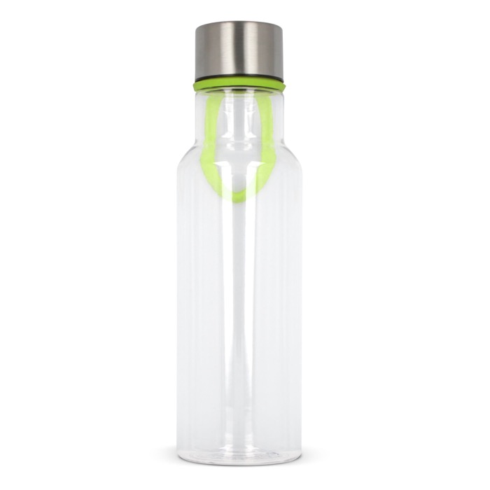 Transparante RPET fles met rubberen draaggreep 600ml kleur limoen groen derde weergave