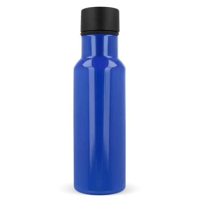 RPET fles met gekleurde rubberen draaggreep 600ml kleur blauw vierde weergave